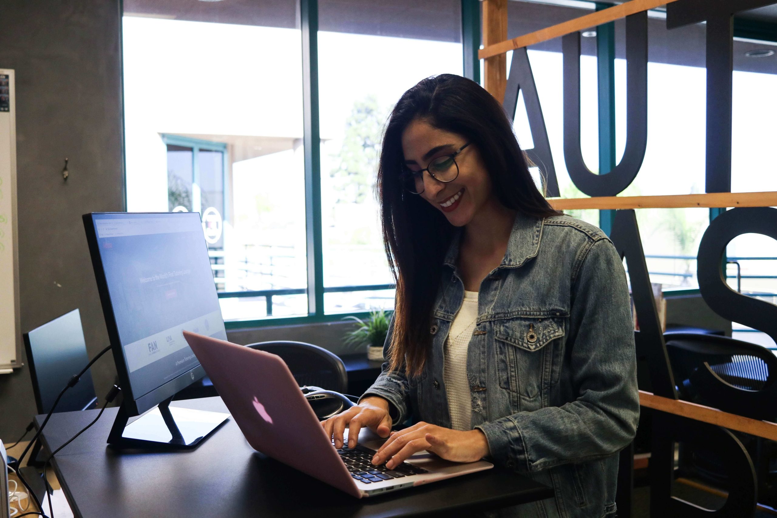 Person at a computer working