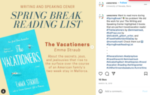 Writing and Speaking Center Spring Break Reading List Instagram Post