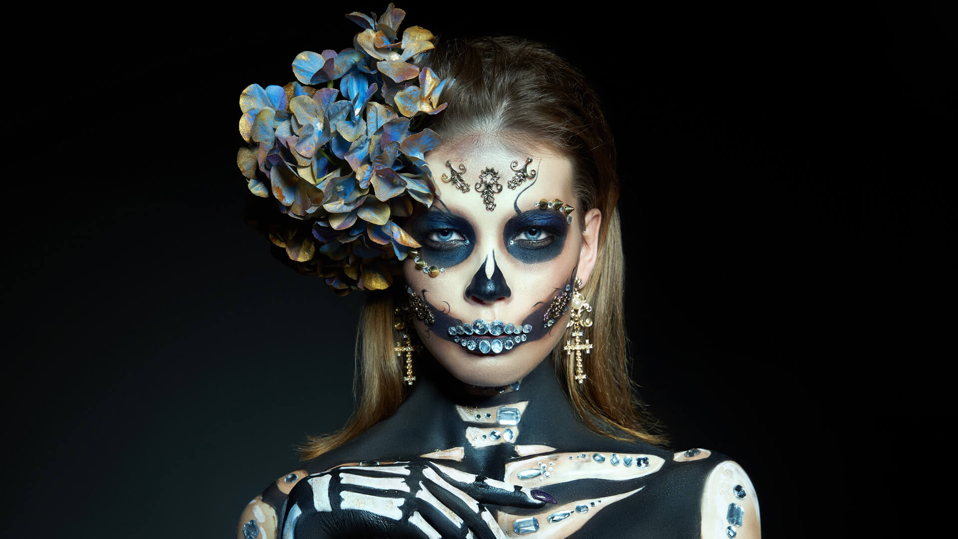 Halloween skull makeup