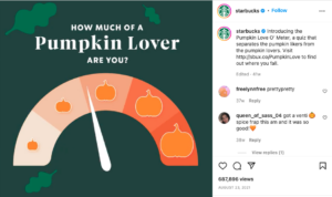 Starbucks fall Instagram post